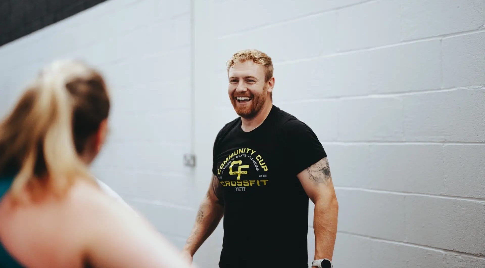 man training with confidence