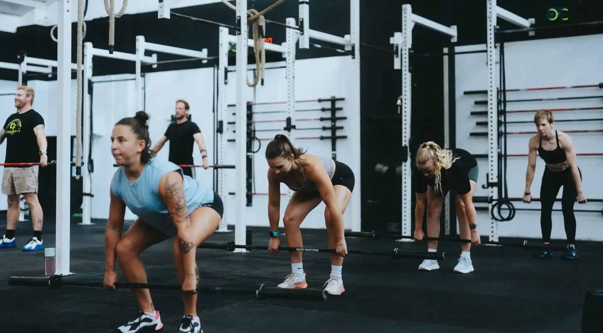 group lifting class at gym
